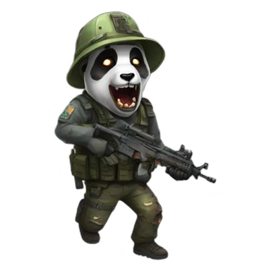 Panda as a zombie call of duty sticker