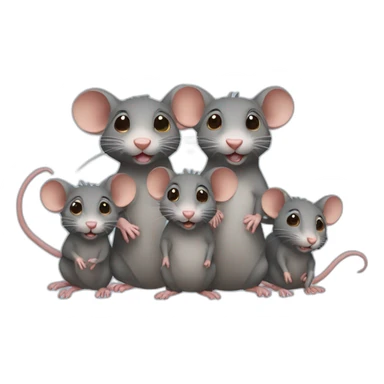 Family of rats sticker