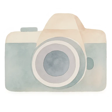 camera, watercolor art style sticker