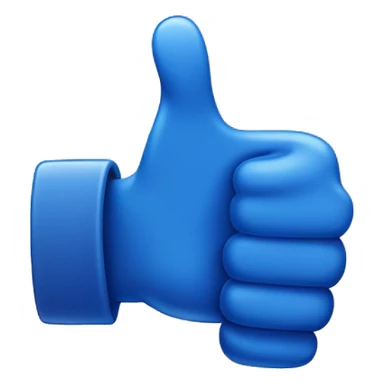 create a thumb up emoji like 👍 with blue color like old facebook like button sticker