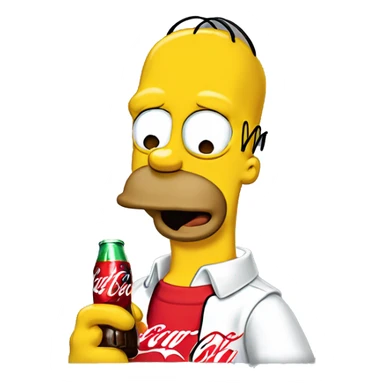 Homer simson qui boit un coca cola sticker