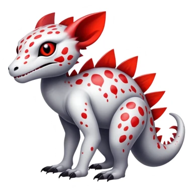a translucent white with black belly and red eyes exotic edgy vernid-fionbri-creature with splash patterns full body sticker