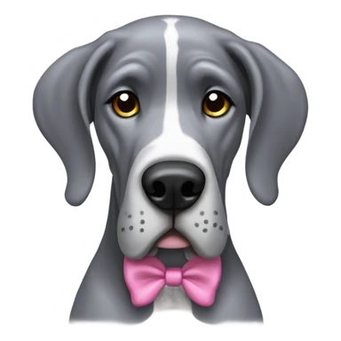 Grey great dane with bow sticker