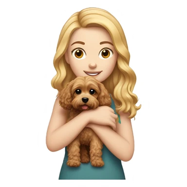white girl holding cavapoo sticker