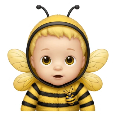  baby boy with pacifier dressed as a bee sticker