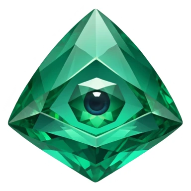 very sharp green gem mineral looking like reefs, very shiny with two eyes sticker