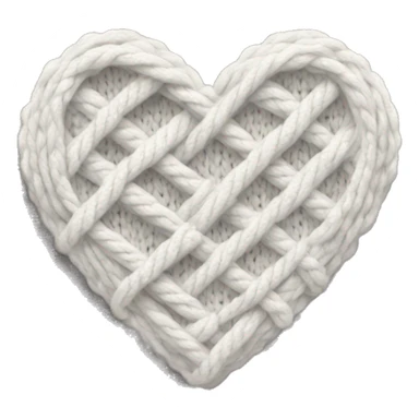 white cable knit heart sticker