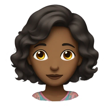 Brown skinned, black medium wavy haired sleeping girl sticker