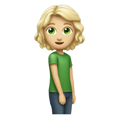 Erstelle einen Emoji mit einer jungen Frau blond schlank sehr hübsch mit grünen Augen und einen braunhaarigen Mann mit Bart im arm der leicht trainiert ist die sich gern haben  sticker