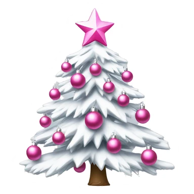 White Christmas tree with pink ornaments￼ sticker