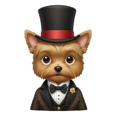 ￼ Yorkshire terrier, wearing a top hat, monocle and outfit from the 1800s looking very spiffy sticker