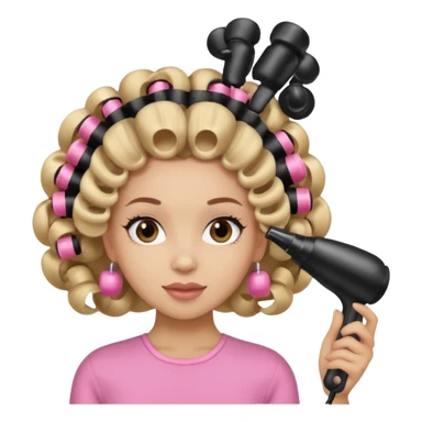 A girl that is getting hair done sticker