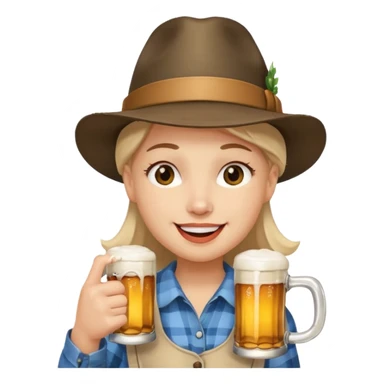 Erstelle smilie "zwinkerndes Gesicht" mit Bierkrug und Hut sticker