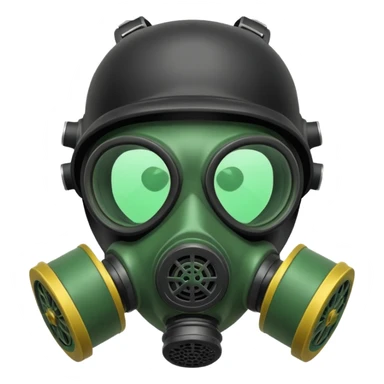 A gas mask. Cartoon style. The green filters.  sticker