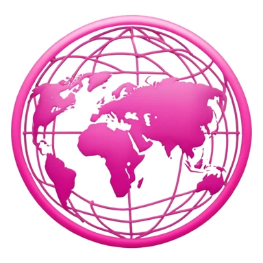 simplistic pink world wide web icon sticker