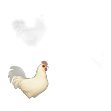 Poule qui porte un bouquet de penséeq sticker