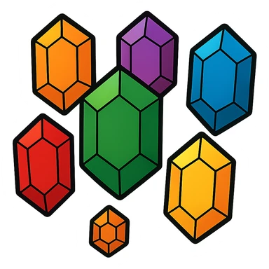 Remove the background from the Legend of Zelda rupees in all colors, keep the vibrant toon style, make background transparent. sticker
