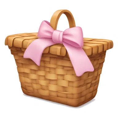 Picnic  basket in light pink bow sticker