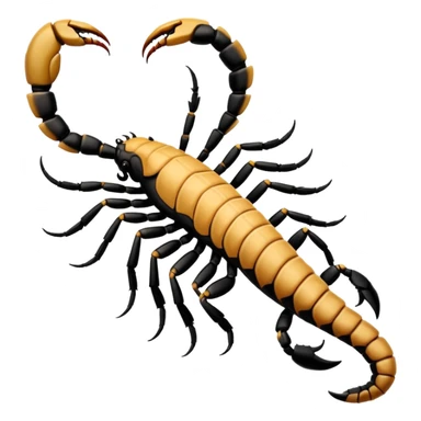 A 3D cartoon scorpion tattoo on a forearm, black ink, detailed stinger and claws, soft lighting, Memoji-style realism. sticker
