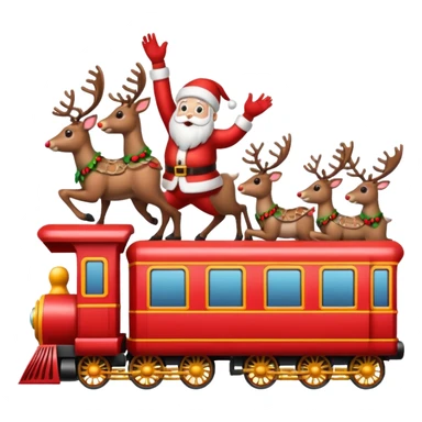 treno do papai noel com varias renas de natal com papai noel  sticker