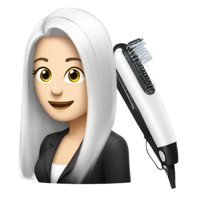 White hair straighteners  sticker