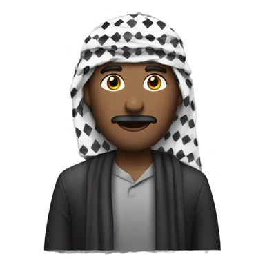 A man with keffiyeh sticker
