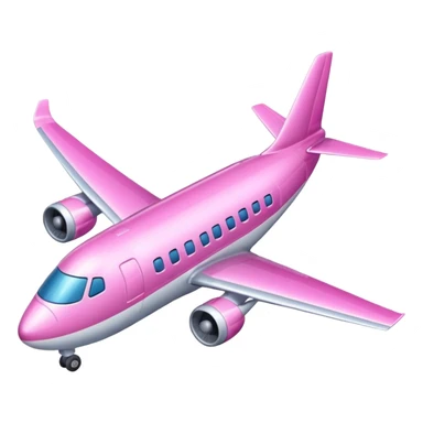 quiero crear un emoji 3d de un avion rosa sticker