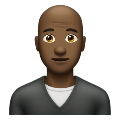 frowning black man balding sticker