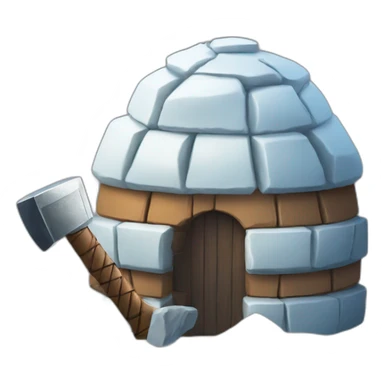 igloo with thor hammer sticker