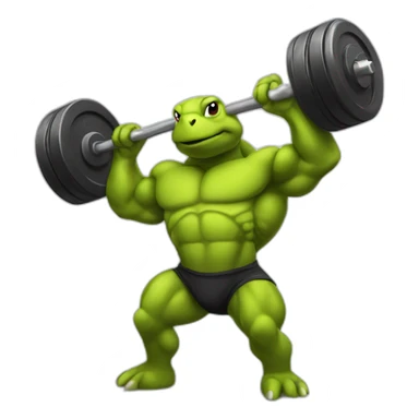 Bodybuilder turtle doing CrossFit  sticker