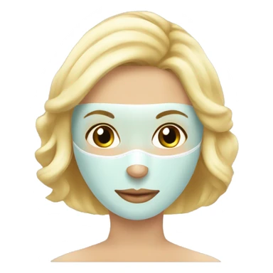 Blonde Lady  with face mask spa beauty full face relaxing sticker