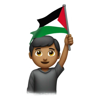 Holding a Palestine flag sticker