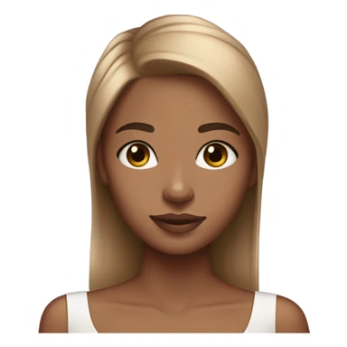 A light brown skin girl with straight hair wearing short natural lash clusters and a white bow on the side sticker