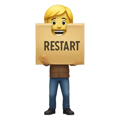 holding a restart sign sticker