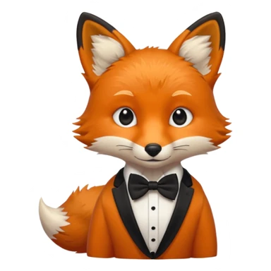 red fox wearing bow ties sticker