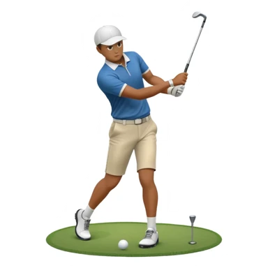 Animation of a golfer hitting a ball sticker