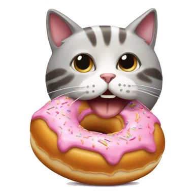 cat eating donut sticker
