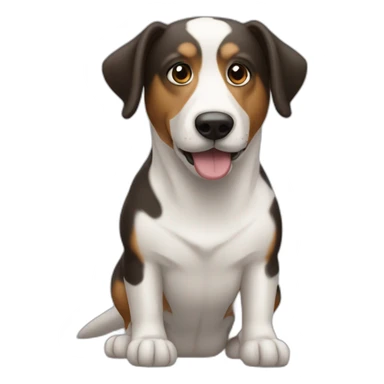 Perro salchicha mini con manchas blancas y negras sticker