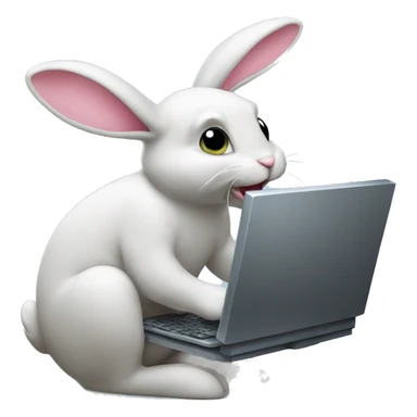 bunny hacking a computer sticker