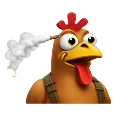 a chicken Smoking a joint With wearing crocks  sticker