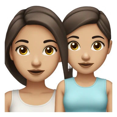 ￼ a girl who is a bit Arabic with brown hair, brown eyes and black eyebrows, long eyelashes and big lips round nose sticker