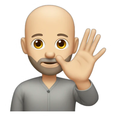 bald man with beard tipping hand sticker