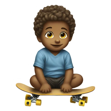 Baby boy on a skateboard sticker