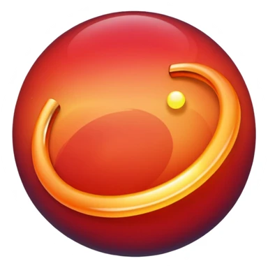 gradient planet planet with ring, glowing, red sticker