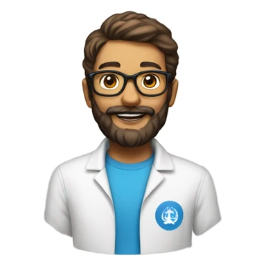 Un jeune avec une calvitie, une barbe et des lunettes sticker