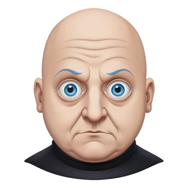 uncle fester, blue eyes, less chubby sticker