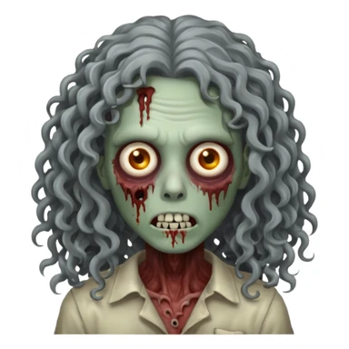 long curly haired zombie sticker