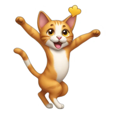 Cat dancing with dogs sticker
