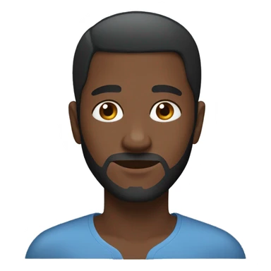 Blue thobe brown skin man, blank face sticker