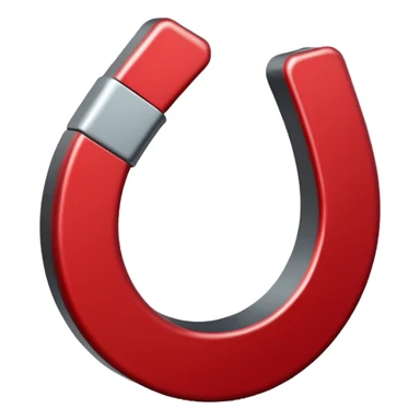 red horseshoe magnet sticker